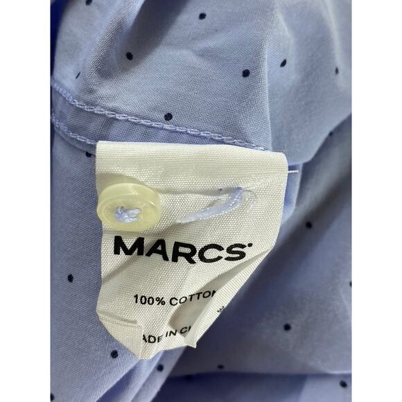 MARCS Men's Light Blue Micro Dot Regular Fit Button-Up Long Sleeve Shirt SZ M - Picture 8 of 10